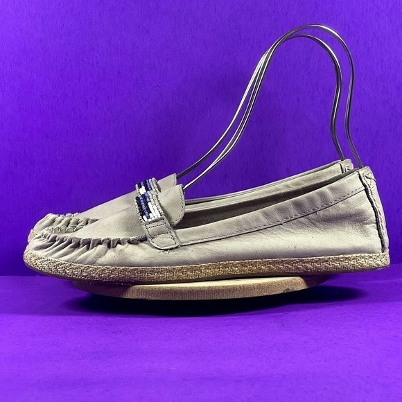 UGG Women's Gray Rozie Serape Beads 1011176 Moccasin Shoes Size 8.5 - Picture 3 of 11